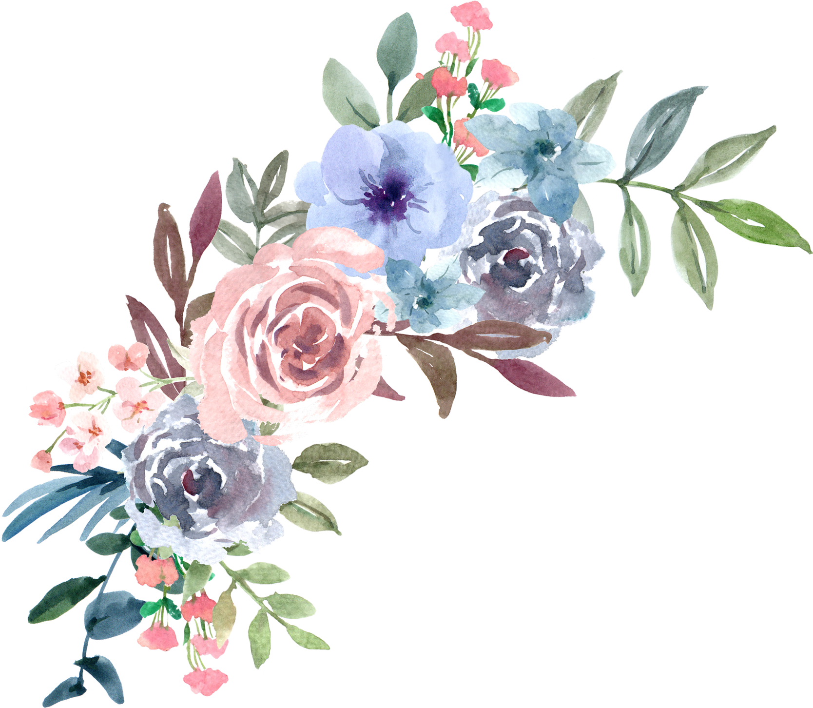 Flower Bouquet Watercolor Decoration