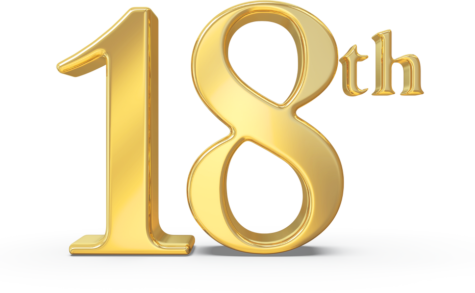18 year anniversary gold